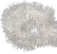 Load image into Gallery viewer, 15 Foot Tinsel Garland for Christmas Decorations - Non-Lit Holiday Decor for Outdoor or Indoor Use - Premium Quality Home Garden Artificial Tinsel Garland, or Wedding Party Decorations (15ft, White)