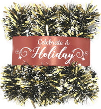 Load image into Gallery viewer, 20 Foot Tinsel Garland for Christmas Decorations - Non-Lit Holiday Decor for Outdoor or Indoor Use - Premium Quality Home Garden Artificial Greenery, or Wedding Party Decorations (Gold)