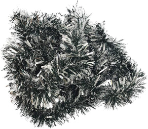 20 Foot Tinsel Garland for Christmas Decorations - Non-Lit Holiday Decor for Outdoor or Indoor Use - Premium Quality Home Garden Artificial Greenery, or Wedding Party Decorations (Silver)
