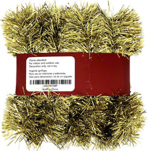 Load image into Gallery viewer, 15 Foot Tinsel Garland for Christmas Decorations - Non-Lit Holiday Decor for Outdoor or Indoor Use - Premium Quality Home Garden Artificial Tinsel Garland, or Wedding Party Decorations (15ft, Gold)
