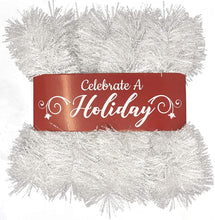 Load image into Gallery viewer, 15 Foot Tinsel Garland for Christmas Decorations - Non-Lit Holiday Decor for Outdoor or Indoor Use - Premium Quality Home Garden Artificial Tinsel Garland, or Wedding Party Decorations (15ft, White)