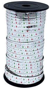 Celebrate A Holiday Christmas Curling Ribbon 3 Pack, Green, Metallic Silver, Red & White Stripes, Christmas Holiday Party Crafts Supplies Decorations - 100 Yards Per Roll - 900 Feet Total Curly Ribbon