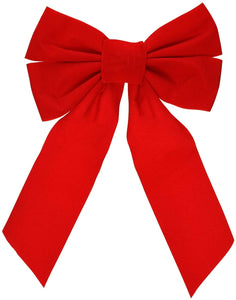 Celebrate A Holiday Red Velvet Christmas Wreath Bow, Set of 10 - Dimensions of 9" W X 13" L - Great for Christmas Garland, Large Gifts, Parties and More - Indoor or Outdoor Christmas Decorations