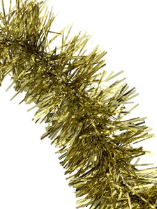 15 Foot Tinsel Garland for Christmas Decorations - Non-Lit Holiday Decor for Outdoor or Indoor Use - Premium Quality Home Garden Artificial Tinsel Garland, or Wedding Party Decorations (15ft, Gold)