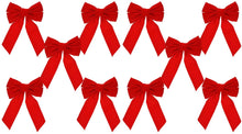 Load image into Gallery viewer, Celebrate A Holiday Red Velvet Christmas Wreath Bow, Set of 10 - Dimensions of 9&quot; W X 13&quot; L - Great for Christmas Garland, Large Gifts, Parties and More - Indoor or Outdoor Christmas Decorations

